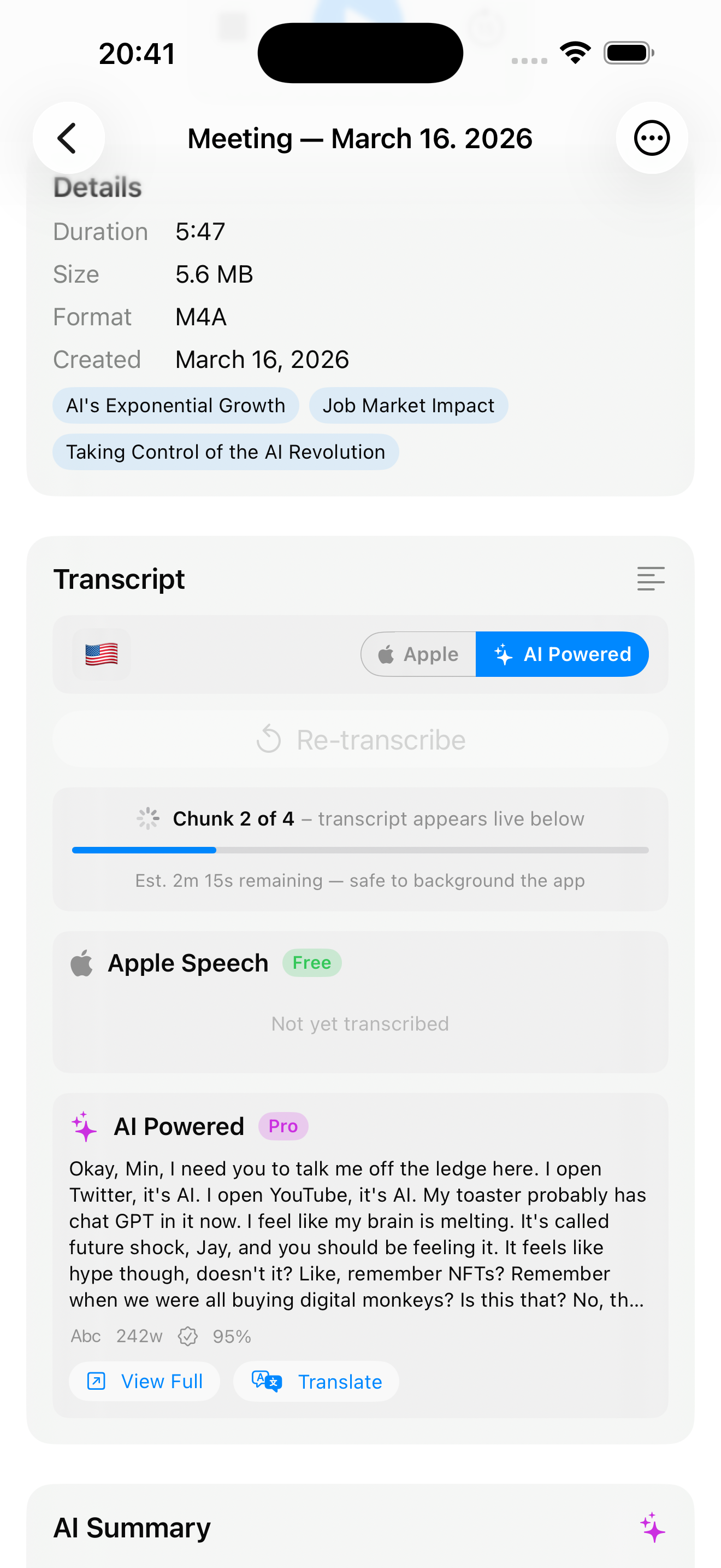 AudioNote AI Smart Features